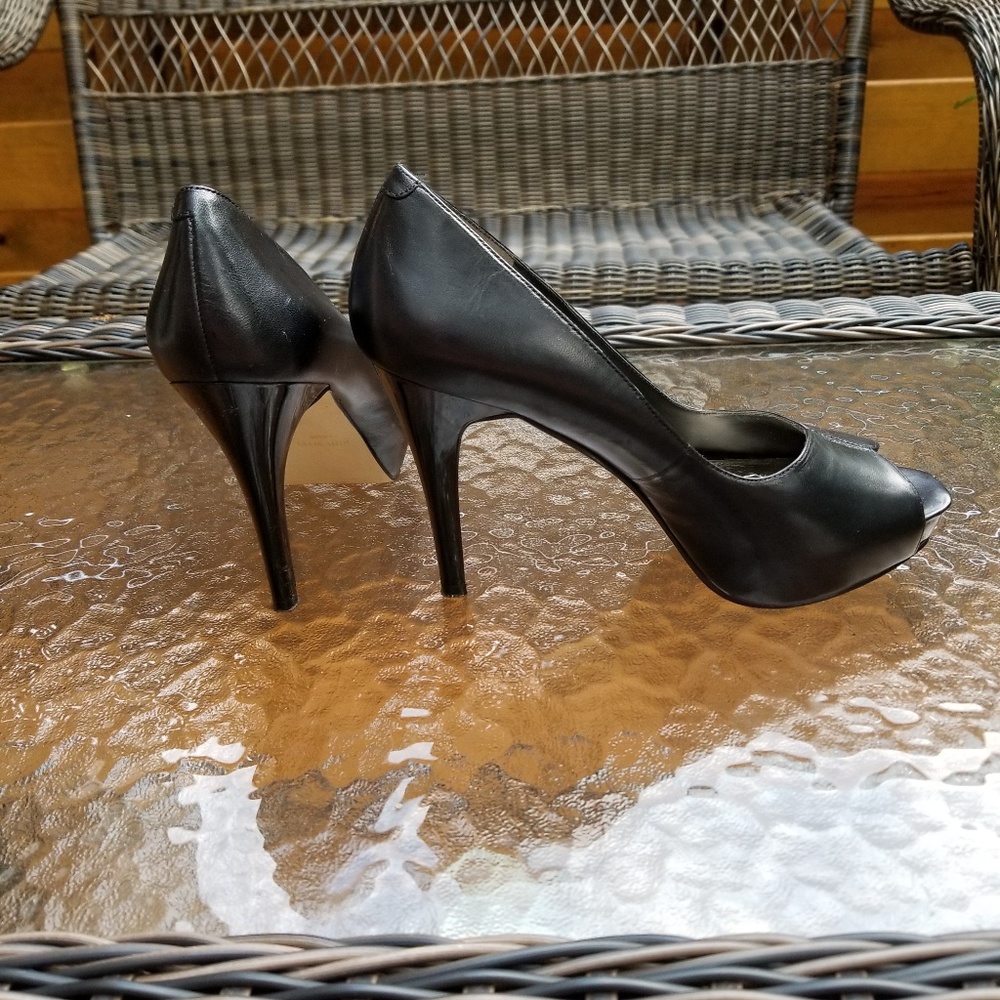 Nine West PeepToe Platform Leather Heels